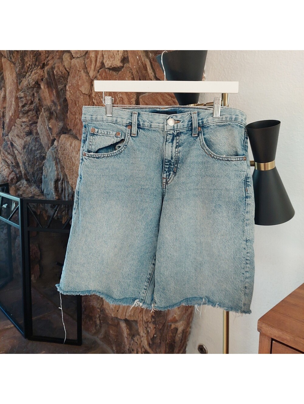 Aeropostale Women's Baggy Jort Denim Shorts Size 6 Light Wash Cotton Blend